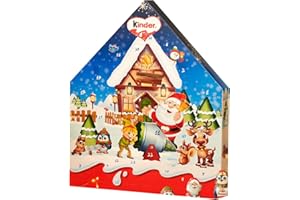 Kinder Chalettone - Calendario Avvento 2023, 30 Cioccolatini e Snack Assortiti Kinder, con Speciale Videomessaggio da Babbo Natale, Idea Regalo, Confezione da 351 gr