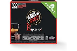 Caffè Vergnano Èspresso1882 - 100 Capsule Caffè Compatibili Nespresso e Compostabili, Cremoso - Pack da 100 capsule