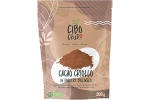 Cacao Amaro in Polvere - 200g. Cacao in Polvere Biologico Naturale e Puro lavorato a basse temperature. Cacao Crudo in Polvere Bio Ricco di Antiossidanti Magnesio Ferro Vitamina B1 e B2.