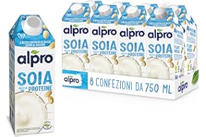 ALPRO CLASSICO, Bevanda alla SOIA, 100% vegetale con vitamine B2, B12 e D2 (8 confezioni da 750 ml)