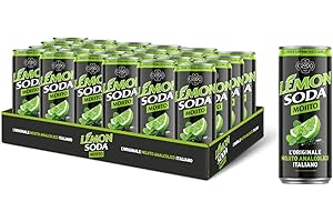 Lemonsoda | Mojito Soda, 24 Lattine da 33 cl, L'Originale Mojito Analcolico Italiano, Gusto di Menta Fresca e Lime