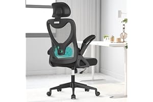 YONISEE Sedia da ufficio - Sedia da scrivania ergonomica con supporto lombare regolabile, bracciolo e poggiatesta ribaltabili, sedia da studio girevole, sedia esecutiva per l'ufficio domestico