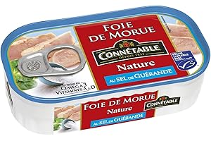 Connétable - Fegato di merluzzo naturale con sale di Guérande - La scatola da 121 g