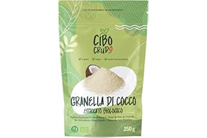 Granella di Cocco Biologica e Cruda - 250g. Cocco in Scaglie Essiccato Senza Zucchero Naturale al 100%. Cocco Rapé Disidratato Ricco di Fibre e Sali Minerali.