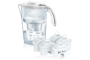 Caraffa Filtrante Stream Line di LAICA - 2,3L - 6 Filtri bi-flux inclusi, Preserva i sali minerali e Riduce le sostanze indesiderate - Timer digitale - Made in Italy- Colore della caraffa variabile