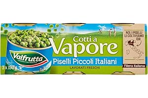 Valfrutta Piselli Piccoli Cotti a Vapore, 3 x 150g