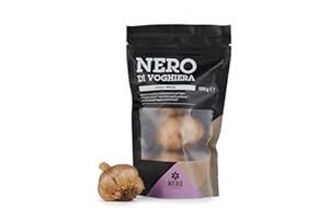 NERO FERMENTO NV Aglio Nero prodotto con Aglio di Voghiera D.O.P. 100 gr (3-4 bulbi), Senza Conservanti, Ideale da usare a crudo su insalate o paste fredde e per aromatizzare ogni piatto
