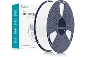 SUNLU PLA Plus filamento per stampante 3D, Filamento PLA+ 1.75mm, Filamento ad alta resistenza compatibile con stampanti 3D FDM, Precisione dimensionale +/- 0.02 mm, Bobina da 1kg (2.2LBS), Bianco