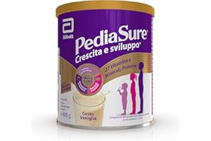 PEDIASURE Crescita e Sviluppo, Integratore Alimentare per Bambini da un anno in su, Multivitaminico con 27 Vitamine e Minerali e Proteine, Confezione 400g, gusto Vaniglia