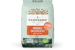 Sgambaro Pasta Bio Risone N.17 - 300Gr Pasta Di Farro Dicocco Artigianale 100% Italiana - Ricca di Fibre, Sali Minerali e Vitamine - Ideale per Diete Sane e Naturali
