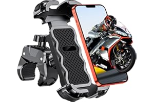 Babacom Porta Cellulare Moto, [Ultra Stabile & 1S Blocco Rapido] Porta Cellulare Bici per Universale Manubrio, 360° Rotabile Supporto Telefono Moto Compatibile con iPhone/Galaxy 4.7"-6.8" Smartphone