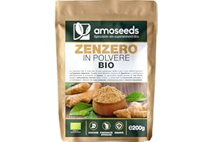 Zenzero in polvere Bio 200G | Digestione, Articolazioni, Nausea | Disidratato senza zucchero | Qualità Superiore