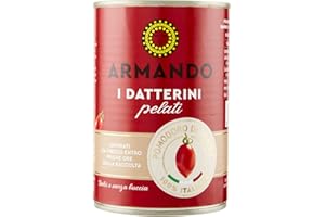 Armando, I Datterini Pelati, Pomodori di Filiera 100% italiani, 12 confezioni in latta da 400 gr