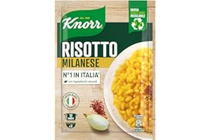 Knorr Risotto alla Milanese, Risotto Pronto con Ingredienti Naturali, 100% Riso Italiano e Chicci al Dente, Preparazione in Pentola o al Microonde, 175g, 2 Porzioni