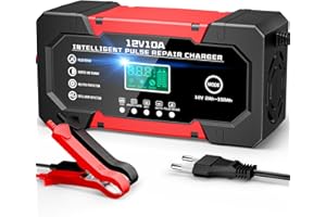YDBAO Caricabatterie Auto 10A 12V Multi Protezioni Caricabatterie Moto Carica batteria Intelligente con Schermo LCD 5 Modalità per Auto Moto AGM LifePO4