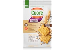 Cuore - Sfoglie Ceci Croccanti, Cotte al Forno. Confezione da 170 g, con Farina di Ceci, di Orzo, di Avena e Semi di Chia. Ricche di Fibre e Fonte di Proteine