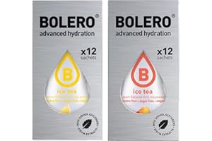 Set Bolero Drink 24 Bustine da 3 Grammi (12 Te al Limone e 12 Te alla Pesca)