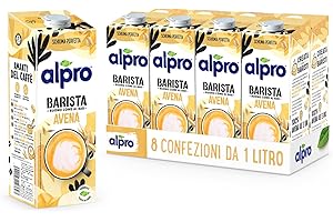 ALPRO BARISTA, bevanda all'AVENA, 100% vegetali, ideale con il caffè (8 confezioni x 1 Litro)