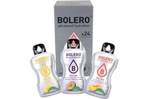 Bolero Drink 24 Bustine mix 3 gr Gusti Diversi Assortimento Ice tea Preparato Polvere Solubile Per Bevanda Fresca in Acqua Prodotto, 72 grammi dolcificato stevia