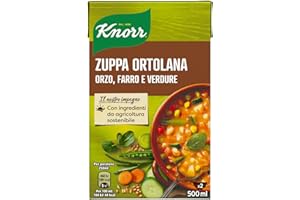 Knorr Zuppa Ortolana, Piatti Pronti Knorr con Ingredienti Naturali, Senza Coloranti e Senza Conservanti Aggiunti, Fonte di Fibre, Vegetariano, Confezione da 500 ml