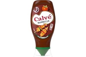 Calvé Salsa Barbeque, Formato 430 ml, Salsa Bbq con Aroma Deciso di Legna e Fumo, Ideale per Tutti i Piatti a Base di Carne, Bottiglia 100% Riciclata