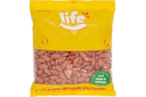 Life Mandorle Sgusciate, Mandorle Ricche di Fibre e Vitamine, Frutta Secca, Snack Sano e Genuino Fonte di Calcio, Forsforo e Magnesio, 1000 Grammi