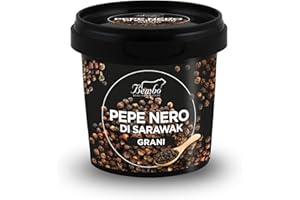 Pepe Nero Sarawak in Grani 60 g | Spezia Naturale e Aromatica | Priva di Glutammati, Antiaddensanti, Coloranti | Confezione anti-luce e anti-ossidazione (Pepe Nero Sarawak in Grani)
