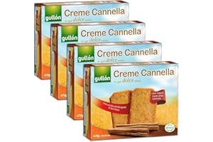4X Gullon Creme Canela Biscotti alla Cannella Ricoperti da un Delicato Strato di Zucchero 470g