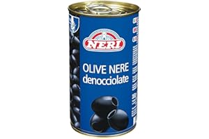 Neri Sottoli - Olive Nere Denocciolate, Ideali per Tutti i tipi di Ricette o come Accompagnamento a Primi o Secondi piatti, per Tutti i tipi di Palati - Confezione da 370 g