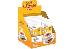 Ulker Cafe Crown Salep / Sahlep - 15gr. x10 - Totale: 150gr. / 5,2oz - 3000 Anni di Storia Deliziosa Bevanda Turca
