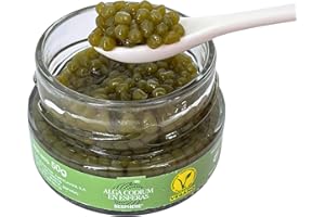 BESPHERE Caviale Vegano di Alghe - Perle Gourmet di Alga Codium 50 g - Sfere Raffinate con Sapore Intenso di Alghe e Balani - Ideali per Sushi, Antipasti e Gastronomia Creativa