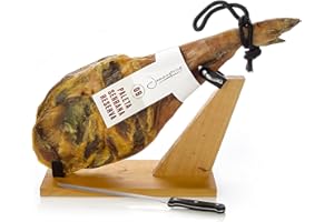 Prosciutto Spagnolo Serrano (Spalla) Riserva + Porta Prosciutto + Coltello 4.5 - 5 KG - Jamon Serrano Crudo