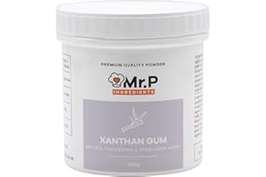 Mr.P Ingredients Gomma di Xantano in Polvere 100g, 200 Mesh, Addensante Alimentare, Stabilizzante, Emulsionante, per Piatti e Dolci Preparati, Cucina Molecolare & Mixology, Senza Glutine, Vegan