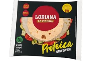 Loriana, La Piadina Proteica, Piadina Proteica Con Farina di Ceci e Lenticchie, Adatte ai Vegani, Ricca di Proteine, Fonte di Fibre, Senza Strutto, Conservanti e OGM, 225 g, 3 Piadine