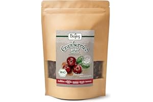 Biojoy Mirtilli rossi essiccati BIO (500 g), senza zuccherо aggiuntо, dolcificati succo di mela