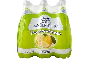 San Benedetto, Bibita Analcolica Gassata al Limone Zero, 6x750 ml, Senza Zuccheri Aggiunti e Senza Calorie, Rinfrescante e Leggera