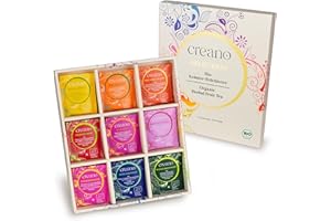 Creano Set regalo per tè alla frutta biologico, 27 bustine di tè biologiche in 9 varietà da sogno, 54g*