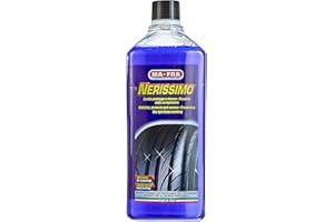 Ma-Fra, Nerissimo, Nero gomme Liquido Concetrato ad Alto Potere Coprente, Protegge, Ravviva e Preserva il Colore Senza Ungere, 1000ml