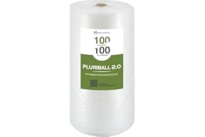 IMBALLAGGI 2000- Pluriball Imballaggio 50% Materiali Riciclati Pluriball 2.0, 1 Rotolo 100mtx100cm 28gr/mq, Plastica per Imballaggio con Bolle Valida come Imballaggio per Spedizioni Protezione Oggetti