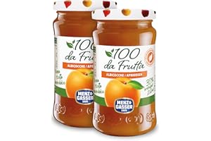 Menz&Gasser, Composta di Albicocche 100Dafrutta, 100% Frutta IQF di Alta Qualità, Lavorata con Passione in Trentino-Südtirol, Senza Glutine, Vegan, 2 Vasi x 240 g