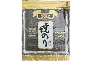 Alga Secca Nori per Sushi Giapponese Gold 1 Pack da 50 Fogli (1 Pack)