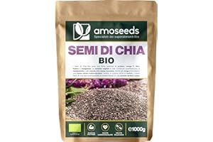 Semi di Chia Bio 1KG | Proteine, Salute Cardiovascolare | 100% Biologici, Senza Glutine, Qualità Superiore