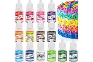 Coloranti Alimentari - 14 Colori Colorante Alimentare Gel Altamente Concentrati, Colori Alimentari per Cuocere Torta Decorare Fondente Biscotti Gelato Macarons Glassa Fai-Da-Te - 6ml