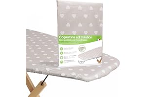 ARCOL Copertina Ricambio ad Elastico Compatibile per ASSE da Stiro Foppapedretti, Made in Italy, Copertura Copriasse da Stiro 100% Cotone (Copertina, Beige)
