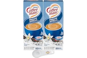 Nestle Coffee mate Liquid Coffee Creamer Singles, French Vanilla, scatola da 50 ct (confezione da 2) con paletta World Food Shop