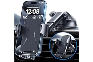 BIPOPIBO Porta Cellulare Auto [Super Aspirazione], Supporto Telefono Auto, Adatto per Parabrezza, Bocchette di Aerazione e Cruscotto, [3 in 1] Porta Telefono Adatto a tutti gli smartphone