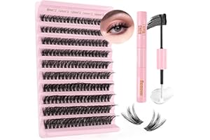 Sixstarhair Ciuffetti Ciglia Finte Kit Ciglia Extension 60D Volume Lash Clusters con Bond e dispositivo di rimozione 8-16mm DIY Eyelash Extension Kit