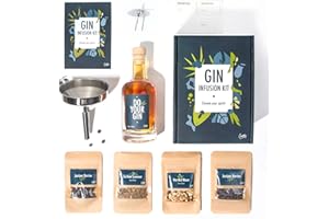 Kit Infusione Gin by Craftly | Kit per la preparazione di cocktail | Regalo Bartender | Regali di compleanno per lui e per lei | Regali di anniversario per uomini e donne | Spezie e bottiglia
