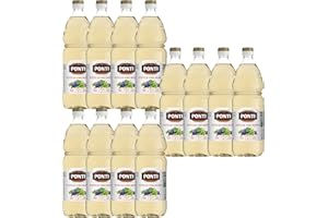 Ponti, Aceto di Vino Classico Bianco, Realizzato con Vini Selezionati, Ideale per Accompagnare Verdure Crude e Cotte, Acidità 6%, 100% Made in Italy, 12 Bottiglie in PET da 1L