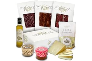 GOURMET BOX | Cesto Gourmet da Regalare | Selezione Gourmet di Prosciutto, Salame e Chorizo Iberico Bellota, Formaggio di Pecora al 100%, Paté di Porcini e Salsiccia, Picos e Olio Gourmet